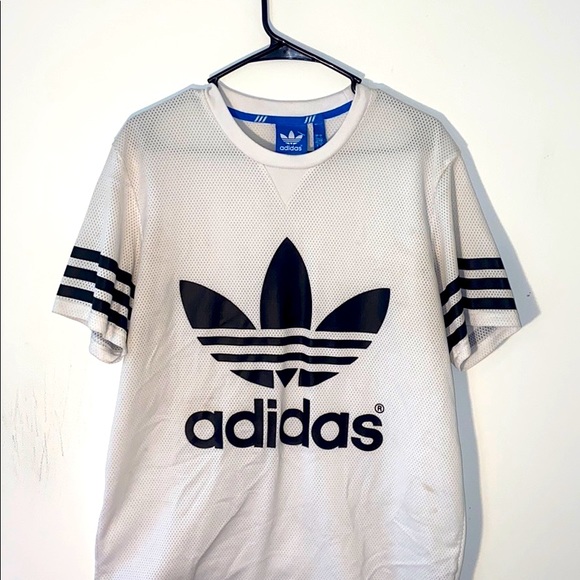 ADIDAS WHITE MESH JERSEY/ SHIRT - Picture 1 of 5